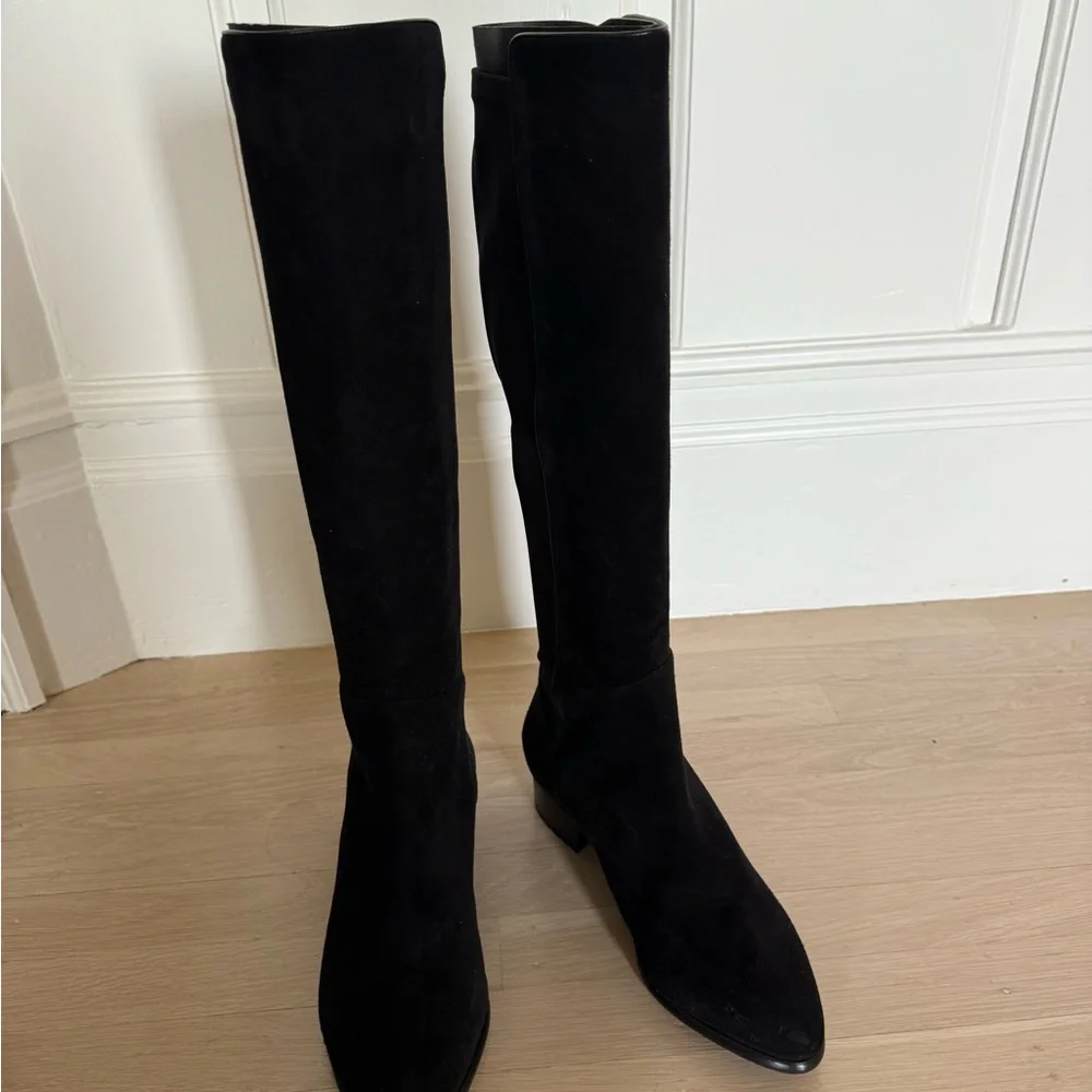 Sarah Flint “Perfect Stretch Boot 30” Black Suede Boots - Picture 1 of 5